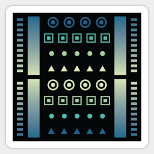 “Dimensional Information (2)” - V.3 Blue/Green - (Geometric Art) (Dimensions) - Doc Labs Sticker